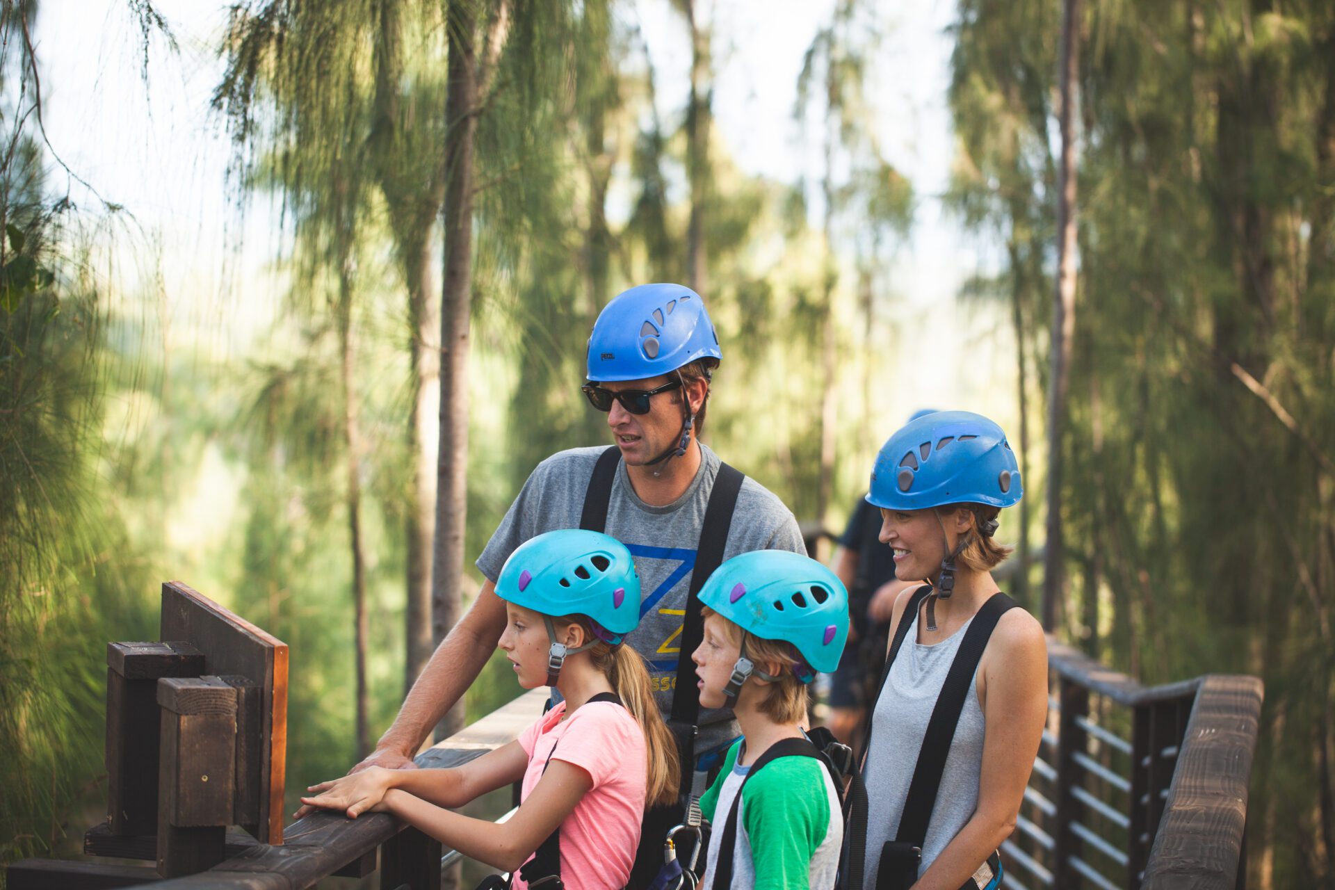 family learning about keana farms