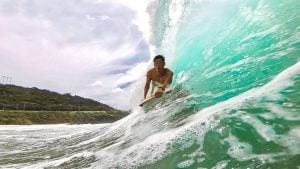surfing on oahu